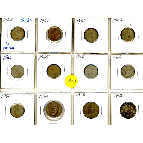 1958-----48 Page of Great Britain Coins x 12