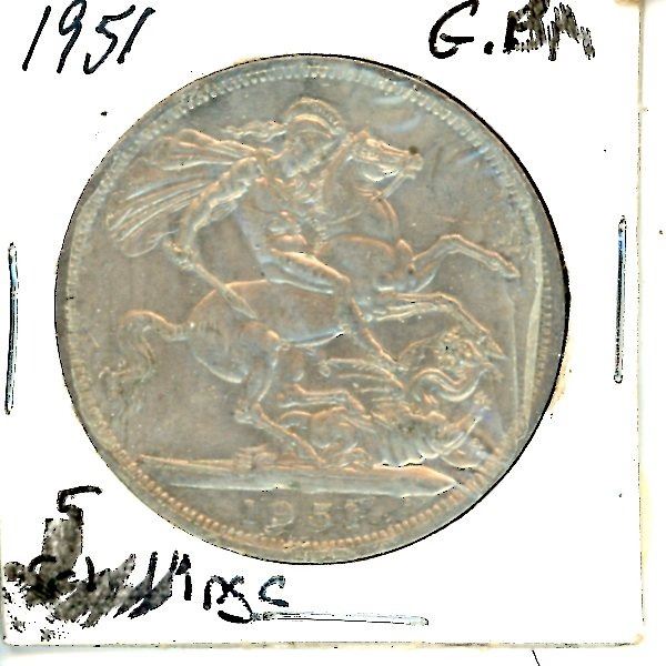 1951 Great Britain Commerative 5 Schillings