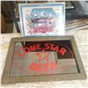 Image 1 : (2) Lone Star / Molson Framed wall art decoration beer mirror