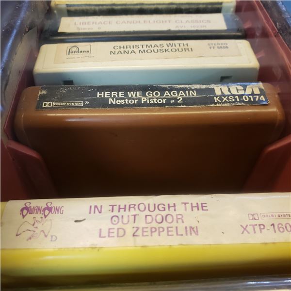 Small 8 track lot includes Led Zeppelin In through the outdoor