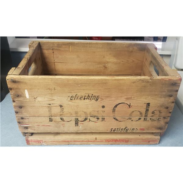 Vtg Black ink Wooden Pepsi Crate (rare)