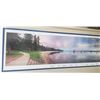 Image 3 : Long Narrow Panorama photo framed Clear Lake MB,  Beach, boats. Nice steel blue frame
