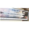 Image 4 : Long Narrow Panorama photo framed Clear Lake MB,  Beach, boats. Nice steel blue frame