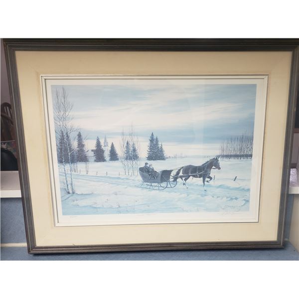 framed print 4/275 "Sunday Tradition" Hubert J Theroux -Includes COA . minor wear