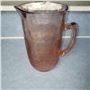 Image 1 : Large pink water pitcher (maybe depression glass but feel brand new)