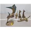 Image 1 : Brass cats dolphins swordfish