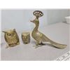 Image 2 : Brass 3 swans, peacock, 2 owls