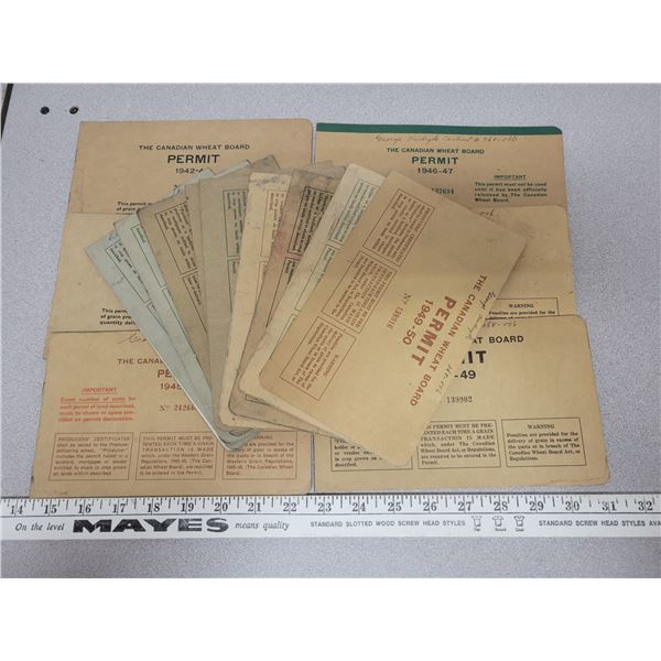 Wheat Board permits from 1942-1958
