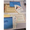 Image 4 : old school & first aid paper items & receipts adv cards