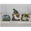 Image 1 : cast iron frog door stop & 3 cast iron napkin  holders