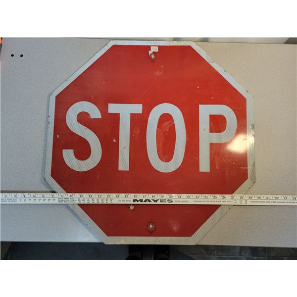 Metal stop sign