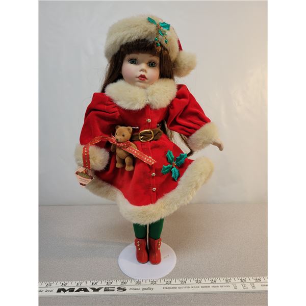 Christmas porcelain doll