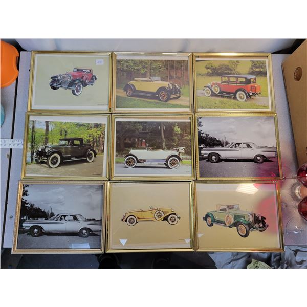 9 Car pictures in frames