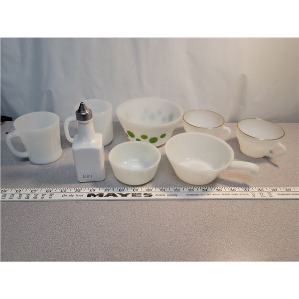 Milk glass anchor, federal, fire king – 8 total