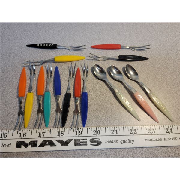 15 mid-century appetizer forks and spoons