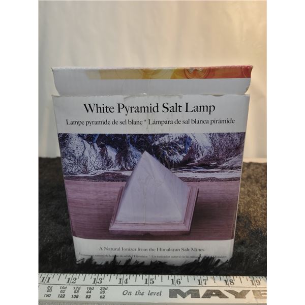 pyramid Himalayan salt lamp, takes different color light bulbs, cleans the air – approx. 5 lbs