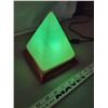 Image 3 : pyramid Himalayan salt lamp, takes different color light bulbs, cleans the air – approx. 5 lbs