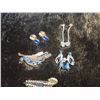 Image 3 : Blue rhinestone earrings and brooches