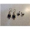 Image 1 : Sterling Black opal? earrings and black onyx