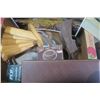 Image 3 : Box of Misc. Exercise Pulley Set, Place Mats, Silverware, 2 Pick Axes