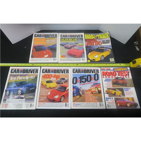 2 Road and Track and 5 Car And Driver Magazines 90s-2000s