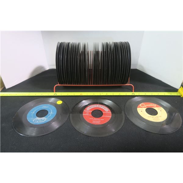 45 RPM Records w/ Red Rack