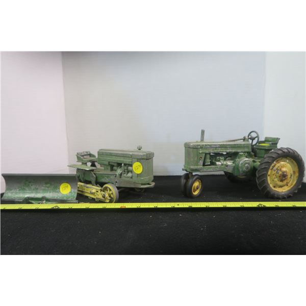 John Deere Cast Metal Tractor/Crawler (Tractor Complete, Crawler Missing Tracks, Broken Mount for Do