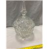 Image 1 : Crystal Footed Bowl + Lid 10" Tall