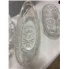 Image 3 : 3 Crystal Ovel Bowls 13" 9 1/2" and 7 1/2" Long