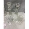 Image 3 : 4 Pair of Crystal Candle Holders 2 1/2, 5 1/2, and 6" Tall