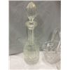 Image 2 : 4 Crystal Pieces, Decanter, Basket, Swan, and Vinegar Cruet