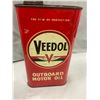 Image 2 : Veedol Outboard Motor Oil Tin Flying V Logo - 1 Qt - RARE TIN