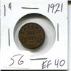 Image 1 : 1 cent Canadian 1921 EF40