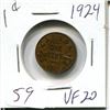 Image 1 : 1 cent Canadian 1924 VF20