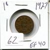 Image 1 : 1 cent Canadian 1927 EF40