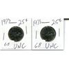 Image 1 : Two 1973 UNC RCMP 25 cent