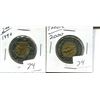 Image 1 : 2 Toonies 1999 & 2000