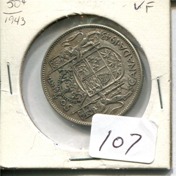 50 cent Canadian 1943VF