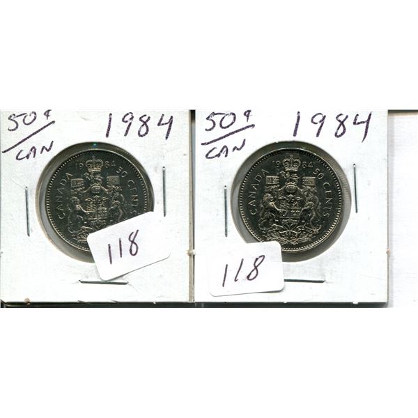 50 cent Canadian 1984 x 2