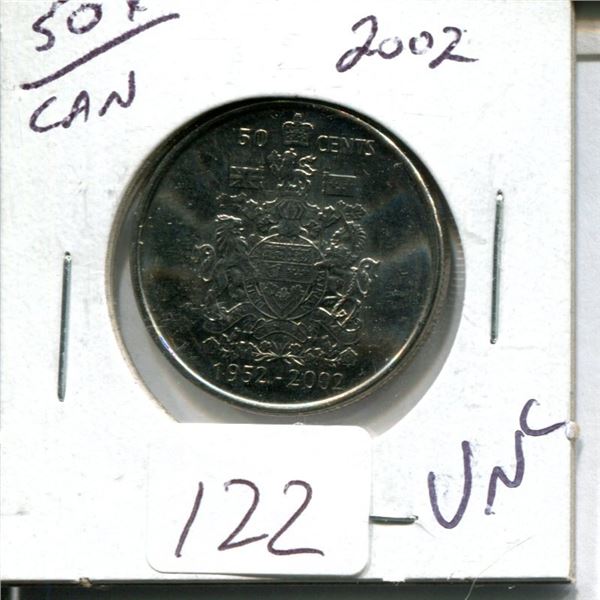 50 cent Canadian 2002 UNC