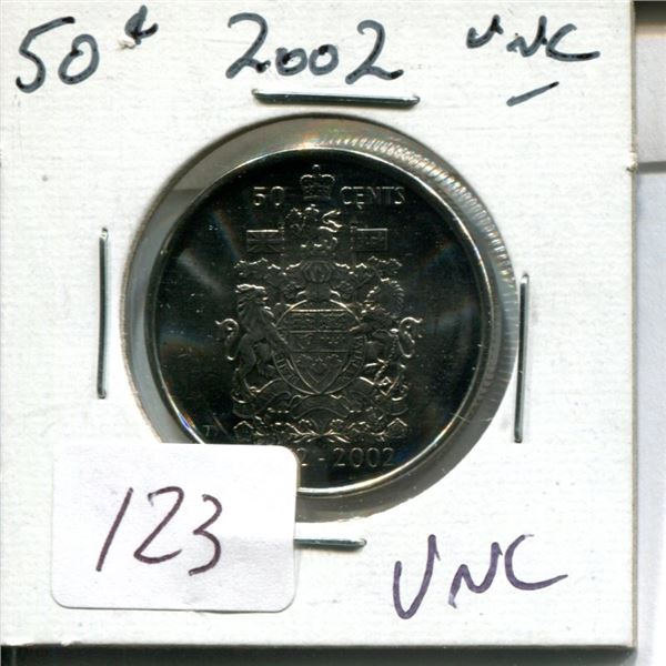 50 cent Canadian 2002 UNC