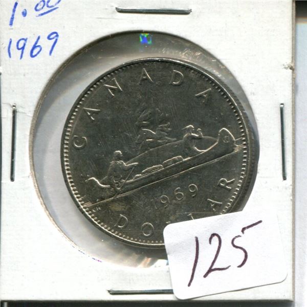 One dollar coin Canadian 1969
