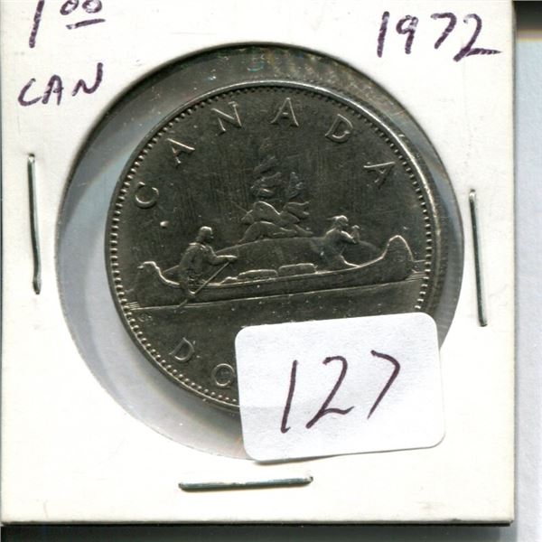 One dollar coin Canadian 1972