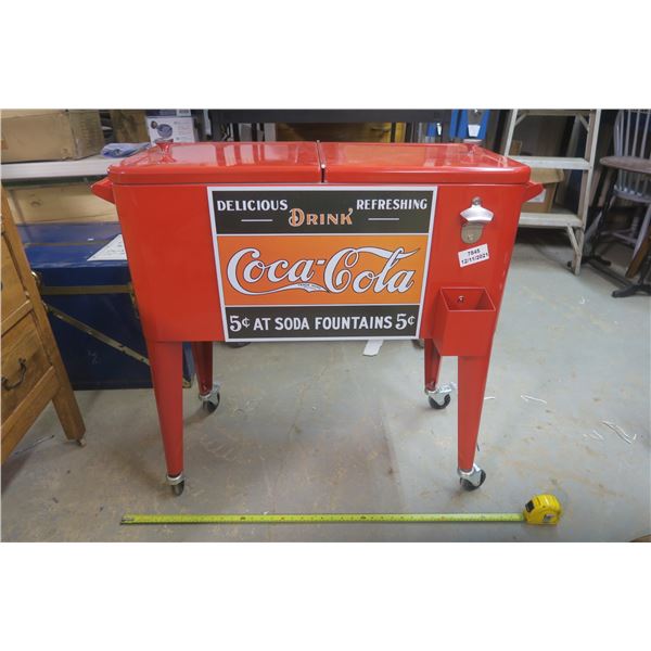 Highend Coke Cooler On Wheels (Metal) 37 X 18"