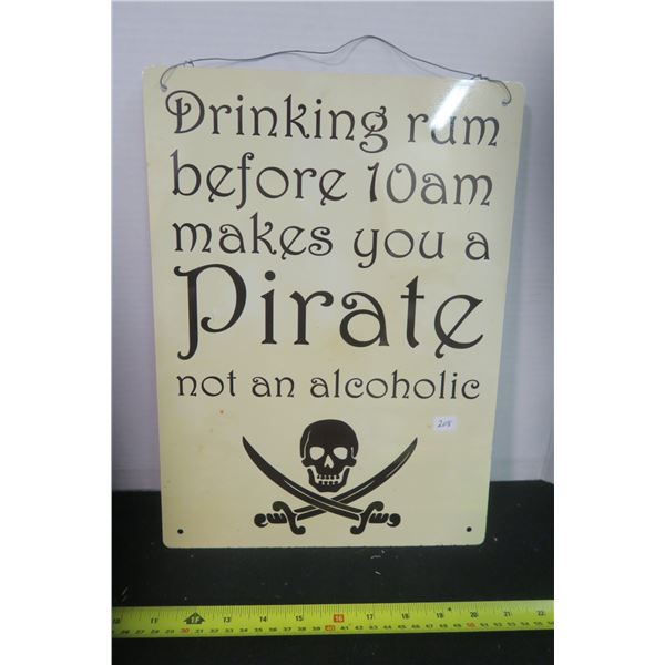 Rum / Pirate Tin Sign 15 X 11"