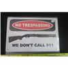 Image 1 : No Trespassing Tin Sign 8 X 11 3/4"