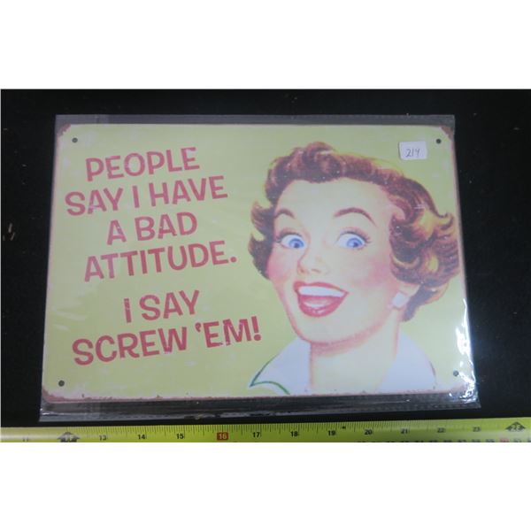Screw Em Tin Sign 8 X 11 3/4"
