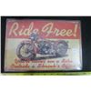 Image 1 : Ride Free Tin Sign 8 X 11 3/4"