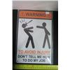 Image 1 : Avoid Injury Tin Sign 8 X 11 3/4"
