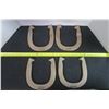 Image 1 : 4 Antique 2 1/4LB Horseshoes Drop Forged Double Ringer